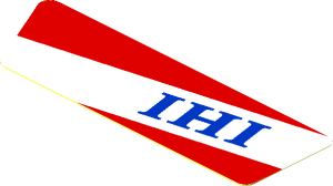 Sticker  0.8 x  2.5 with Blue "IHI" in White Stripe on Red Background Right