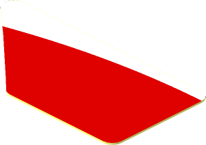Sticker  0.8 x  1.6 with White Arc on Red Background Left