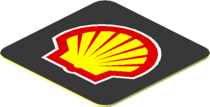 Sticker  0.8 x  0.8 with Shell Logo on Black Background
