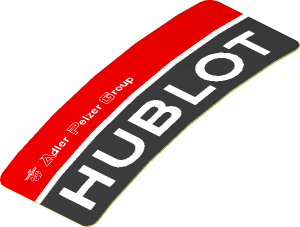 Sticker  0.8 x  1.9 with White Logos on Black and Red Background Left (Formed)