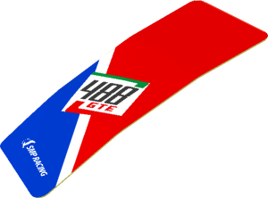 Sticker  0.8 x  2.5 with 488 GTE Logo on Blue Triangle on Red Background (Formed)