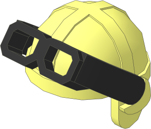 ~Minifig Cap Aviator with Black Goggles (Obsolete)