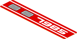 Sticker  0.8 x  3.7 with White "7985" and Double Grille Left