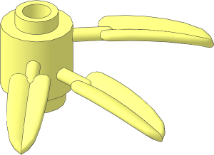 Plant Brick  1 x  1 Round with 3 Bamboo Leaves