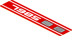 Sticker  0.8 x  3.7 with White "7985" and Double Grille Right