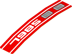 Sticker  0.8 x  3.7 with White "7985" and Double Grille Right (Formed)