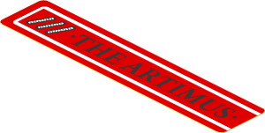 Sticker  0.8 x  3.7 with Black "THE ARTIMUS" and Diagonal Vent Grille Left