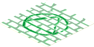 Sticker  5.8 x  5.8 with Stone Wall and Golden Atlantis Ornament