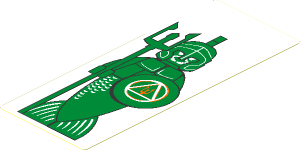 Sticker  4.8 x  1.9 with Merman (Trident on Left)