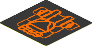 Sticker  1.8 x  1.8 with Atlantis Triangle Logo and Orange Lobster Carapace