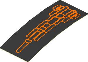 Sticker  3.7 x  1.7 with Atlantis Orange Lobster Carapace (Formed)