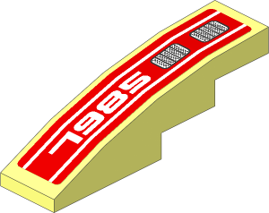Slope Brick Curved  4 x  1 with White "7985" and Double Grille Right Sticker