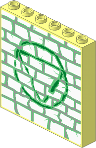 Panel  1 x  6 x  5 with Stone Wall on Outside and  2 Mermen on Inside Stickers