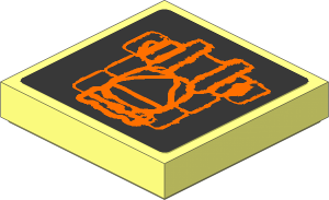 Tile  2 x  2 with Atlantis Triangle Logo and  Orange Lobster Carapace Sticker