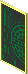 Glass for Window  1 x  4 x  6 with Metallic Gold Geometric Design Left Model Sticker