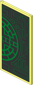 Glass for Window  1 x  4 x  6 with Metallic Gold Geometric Design Right Model Sticker