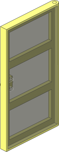 Door  1 x  4 x  6 with 3 Panes with Trans Brown Glass