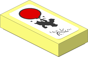 Tile  1 x  2 with Bear and Red Balloon Sticker