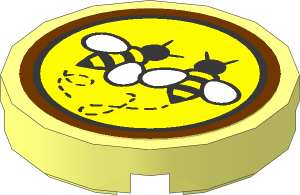 Tile  2 x  2 Round with Two Bees on Medium Lavender Background Sticker