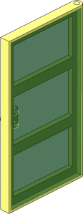 Door  1 x  4 x  6 with 3 Panes with TransGreen Glass