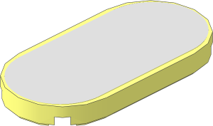 Tile  2 x  4 with Rounded Ends with Chrome Silver Sticker