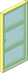 Door  1 x  4 x  6 with  3 Panes with TransLightBlue Glass