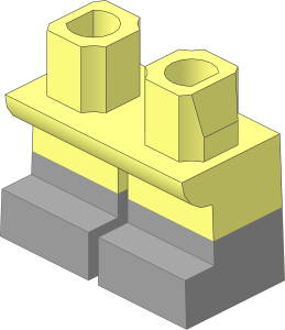 Minifig Hips and Legs Short with Light Bluish Grey Half Leg and Feet Pattern