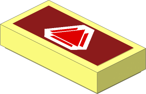 Tile  1 x  2 with Red and White Triangle on Dark Red Background Sticker