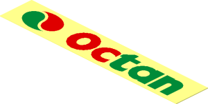 =Sticker  0.7 x  3.9 with Octan Logo and Text