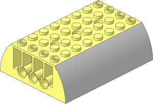 Slope Brick Curved  6 x  8 x  2 Double with Chrome Silver Sides Pattern