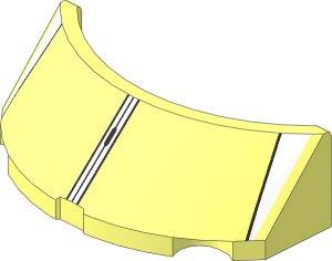 Windscreen  2 x  4 x  1 Curved White and Silver Window Frame Outline Pattern