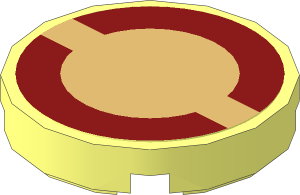 Tile  2 x  2 Round with Dark Red Semi-Circles Sticker