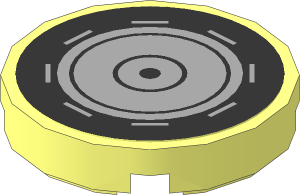 Tile  2 x  2 Round with Light Grey Circles and Stripes Sticker