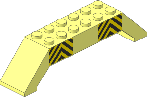 Slope Brick 45 10 x  2 x  2 Double w/ Black/Yellow Stripes Patt.