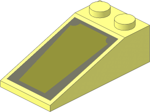 Slope Brick 18  4 x  2 with Olive Green Trapezoid with 2 Cut Corners Sticker