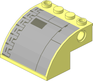 Slope Brick Curved  4 x  4 x  2 with Panels and Lines Right Sticker