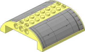 Slope Brick Curved  8 x  8 x  2 Double with Panels and Lines Stickers