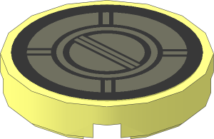 Tile  2 x  2 Round with Black Circles and Lines Sticker