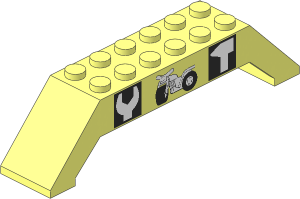 Slope Brick 45 10 x  2 x  2 Double with Tools and Motorcycle Pattern