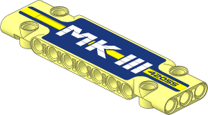 Technic Panel  3 x 11 with White "MK III", Black "42055" over Yellow Stripe on Dark Blue Background Sticker