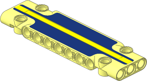 Technic Panel  3 x 11 with Yellow Stripe on Dark Blue Background Sticker