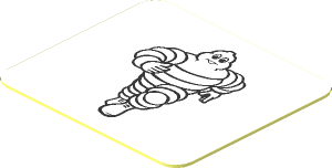 Sticker  0.8 x  0.9 with Running Michelin Man on White Background