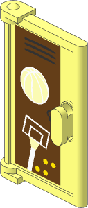 Door  1 x  2 x  3 with Holes in Handle with School Locker with Lavender Dots, Basketball Backboard and Ball Sticker
