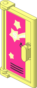 Door  1 x  2 x  3 with School Locker with Two Orange Stars and Shooting Star with "S" Sticker