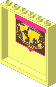 Panel  1 x  6 x  5 with World Map Sticker