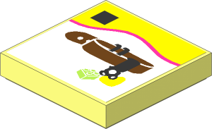 Tile  2 x  2 with Dog Collar with Heart and Brick Sticker