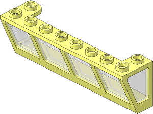 Window  2 x  8 x  2 Inverted Sloped Reinforced with Trans Clear Glass