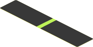 Sticker  0.9 x  3.9 with Lime Stripe on Black Background