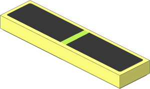 Tile  1 x  4 with Lime Stripe on Black Background Sticker