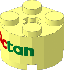 Brick  2 x  2 Round with Octan Logo Pattern